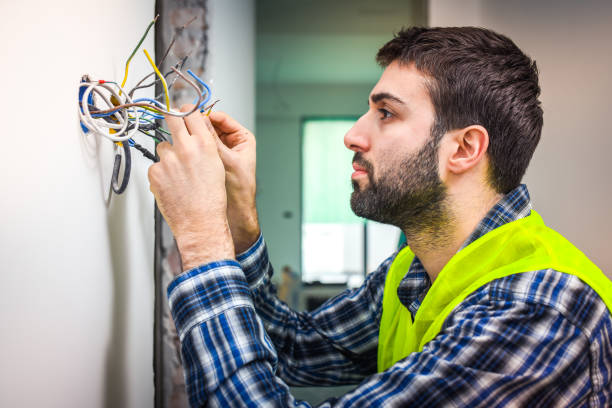 Electrician fixing electric wiring
